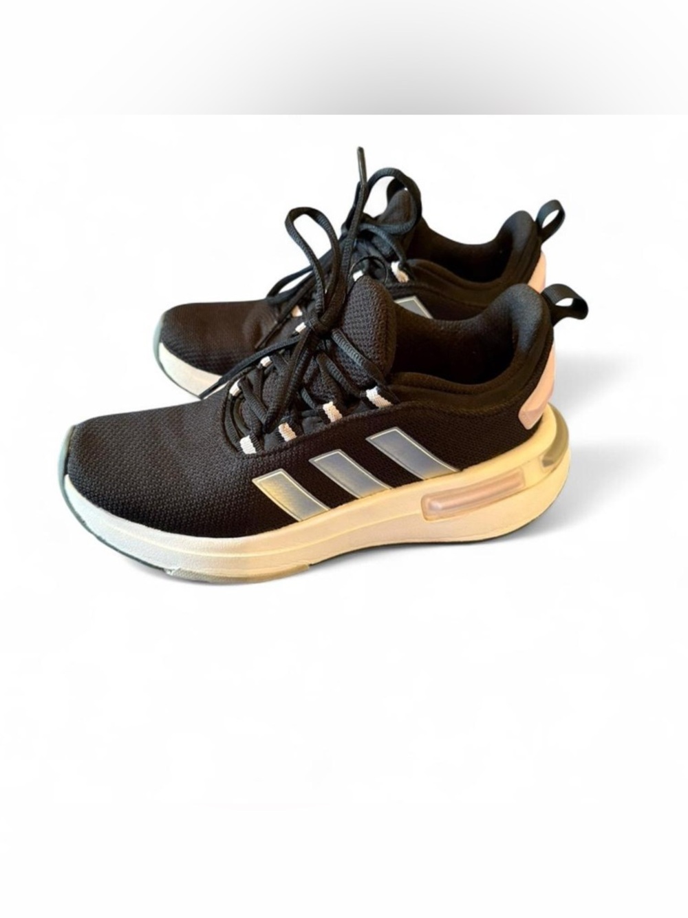Adidas Black Athletic Sneakers with White Sole